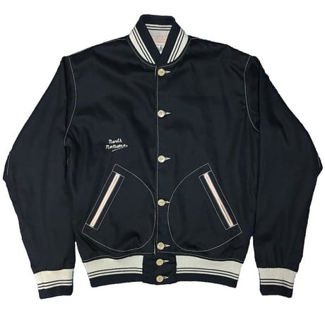 NorthNoName(ノースノーネーム)-COTTON VARSITY JACKET(BLACK)