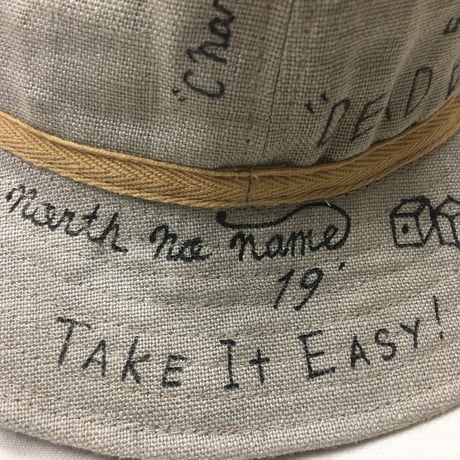 NorthNoName(ノースノーネーム)-”MESSAGE” LINEN HAT(BEIGE)