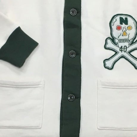 NorthNoName(ノースノーネーム)-TWO-TONE SWEAT CARDIGAN(WHITE)