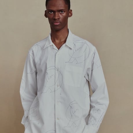 OLD JOE(オールドジョー) -OPEN COLLAR SHIRTS Saul Steinberg(RAW WHITE)