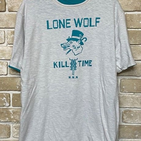 NorthNoName(ノースノーネーム)-LONE WOLF REVERSIBLE T(TURQUOISE/WHITE)