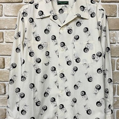 NorthNoName(ノースノーネーム)-NNN PATCH PATTERN 8BALL L/S SHIRT(WHITE)
