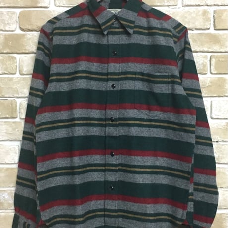 NorthNoName(ノースノーネーム) - BLANKET BORDER SHIRT(GREEN)