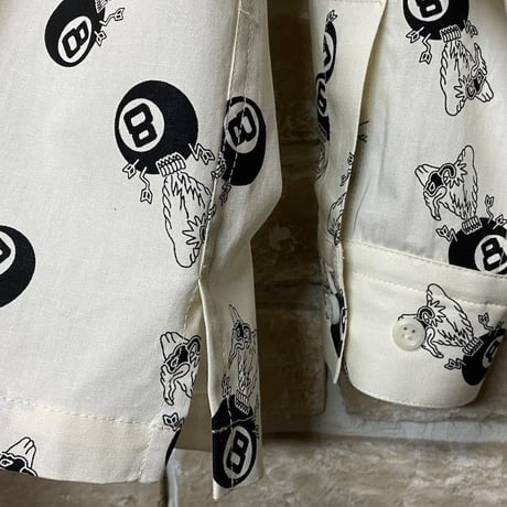 NorthNoName(ノースノーネーム)-NNN PATCH PATTERN 8BALL L/S SHIRT(WHITE)