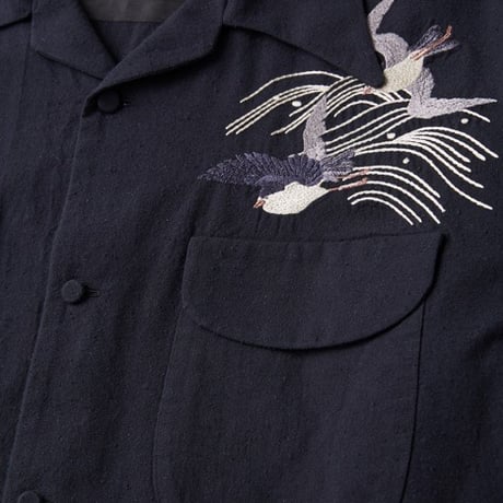 OLD JOE(オールドジョー) -SWALLOW COLLAR NASSOU SHIRTS EMBROIDERY(BLACK)