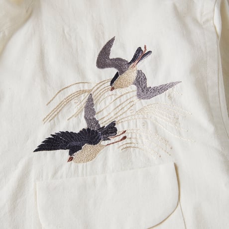 OLD JOE(オールドジョー) -SWALLOW COLLAR NASSOU SHIRTS S/S EMBROIDERY(BONE)