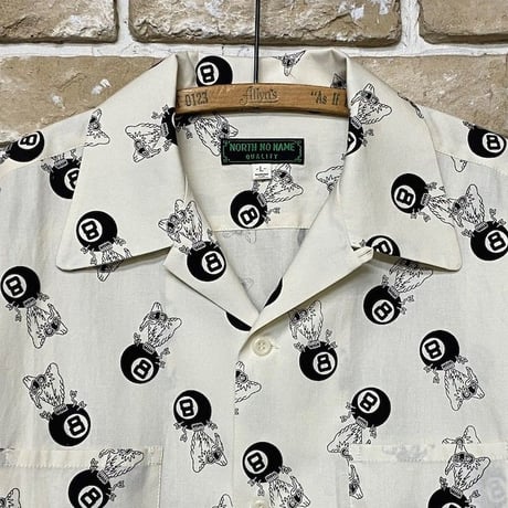 NorthNoName(ノースノーネーム)-NNN PATCH PATTERN 8BALL L/S SHIRT(WHITE)