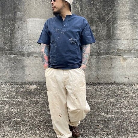 NorthNoName(ノースノーネーム)-HENRY NECK SHIRTS(NAVY)