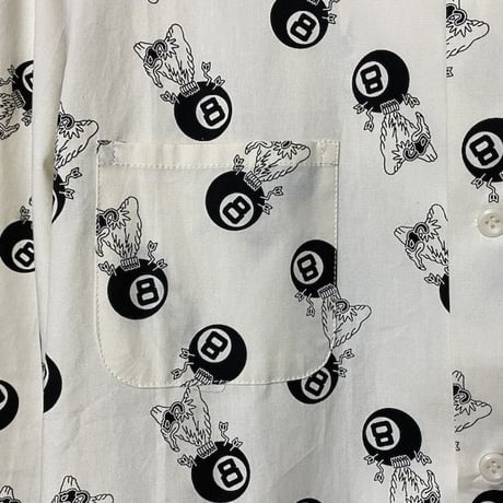 NorthNoName(ノースノーネーム)-NNN PATCH PATTERN 8BALL L/S SHIRT(WHITE)