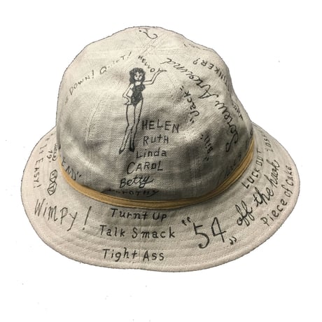 NorthNoName(ノースノーネーム)-”MESSAGE” LINEN HAT(BEIGE)