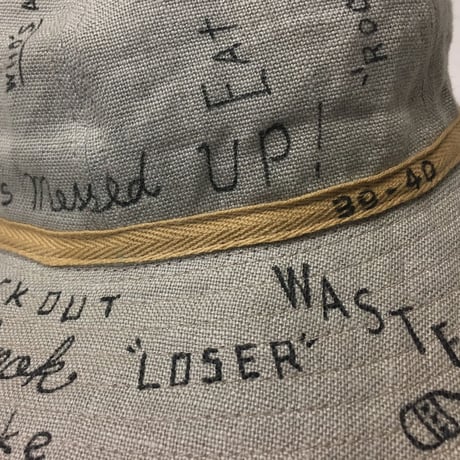 NorthNoName(ノースノーネーム)-”MESSAGE” LINEN HAT(BEIGE)