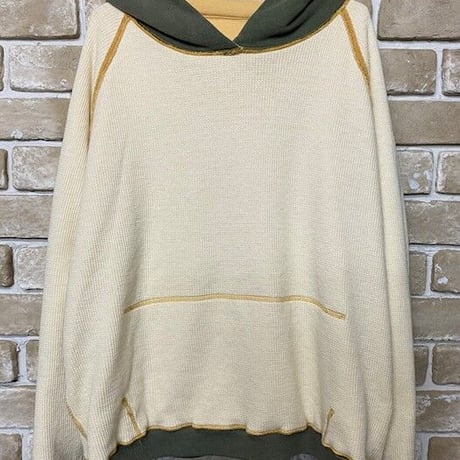 NorthNoName(ノースノーネーム)-TWO TONE RABBIT HOODIE(MUSTARD)