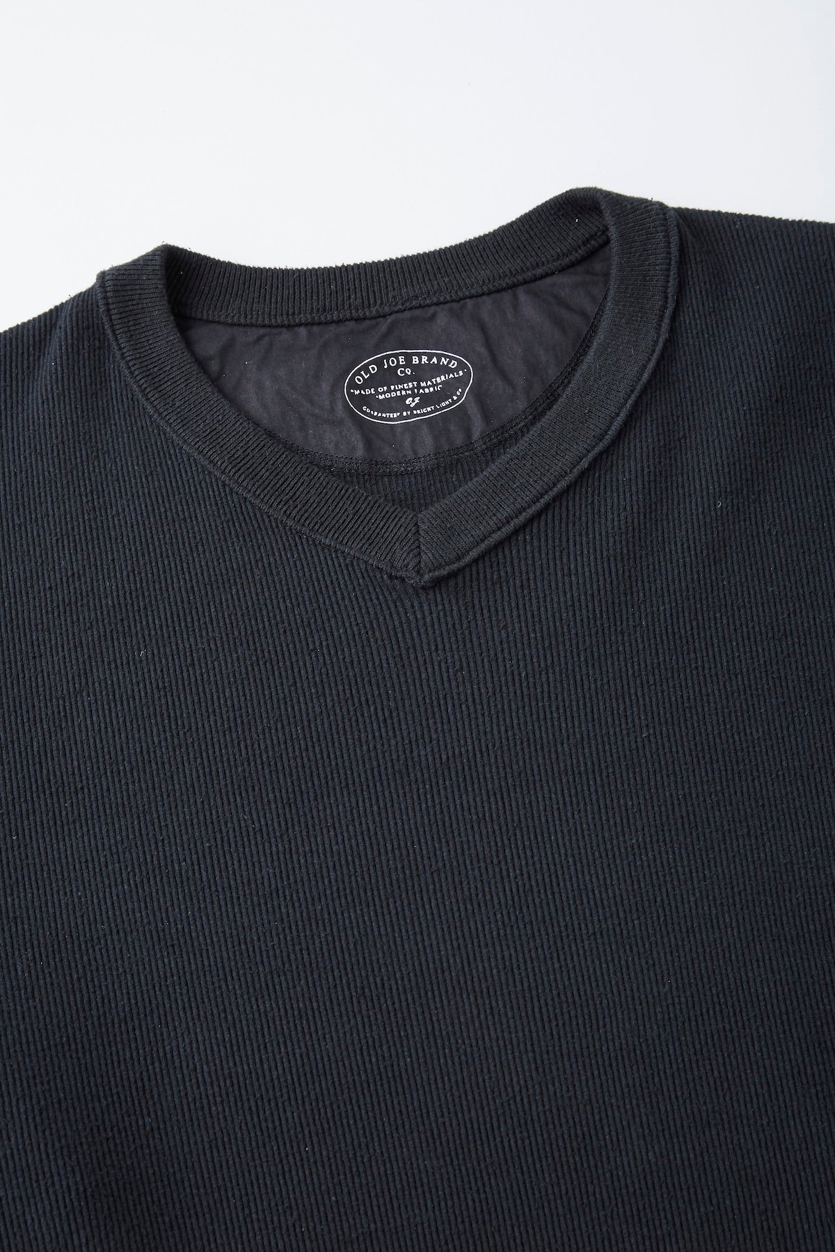 OLD JOE(オールドジョー) -V-NECK SILK NEP RIBED TOPS(ON