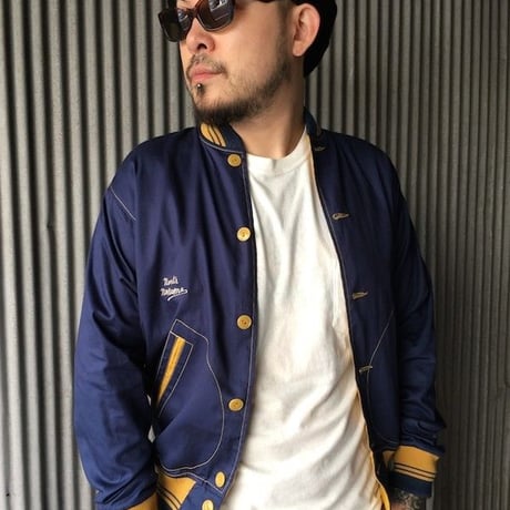NorthNoName(ノースノーネーム)-COTTON VARSITY JACKET(BLUE)