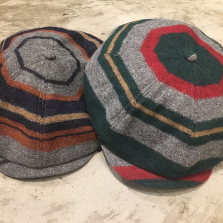 NorthNoName(ノースノーネーム) - BLANKET BORDER CASQUETTE(ORANGE)