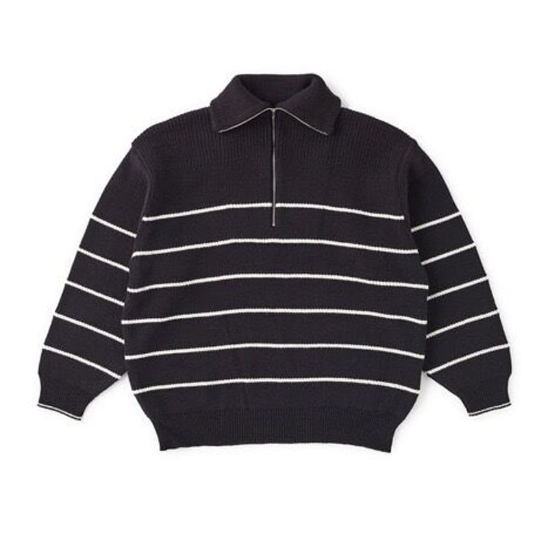 OLD JOE(オールドジョー) -STRIPE BASQUE ZIP SWEATER(BLA