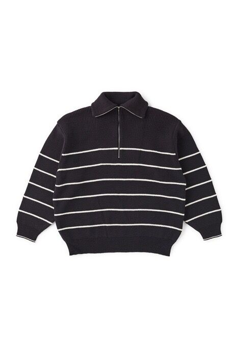 OLD JOE(オールドジョー) -STRIPE BASQUE ZIP SWEATER(BLA
