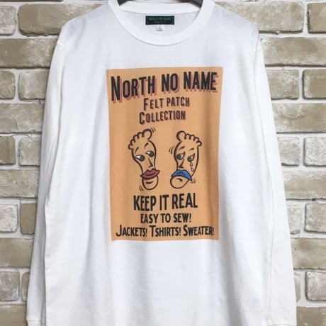 NorthNoName(ノースノーネーム)-FRONT COVER L/S T ”TWO FACE”(WHITE)