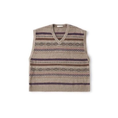 OLD JOE(オールドジョー) -FAIR ISLE V-NECK VEST(DUNE)