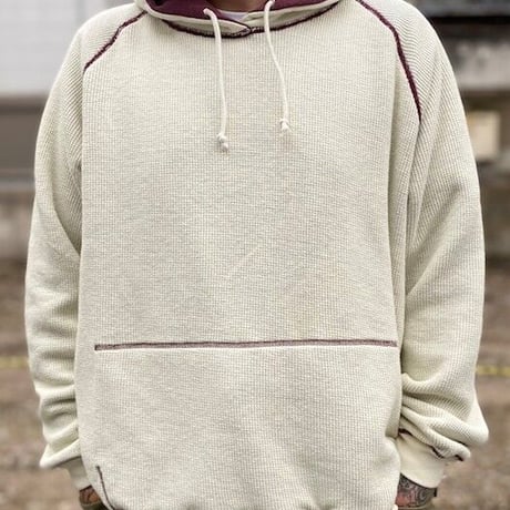 NorthNoName(ノースノーネーム)-TWO TONE RABBIT HOODIE(BURGUNDY )