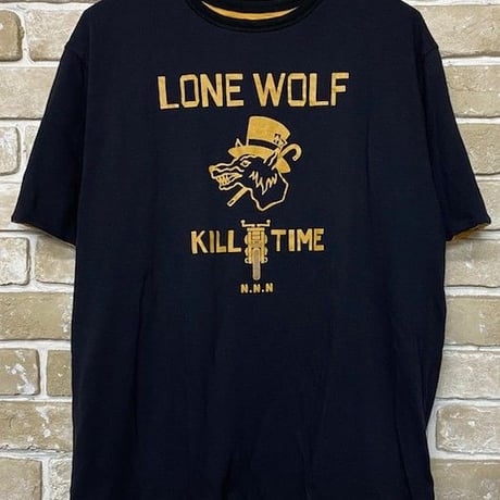 NorthNoName(ノースノーネーム)-LONE WOLF REVERSIBLE T(MUSTARD/BLACK)