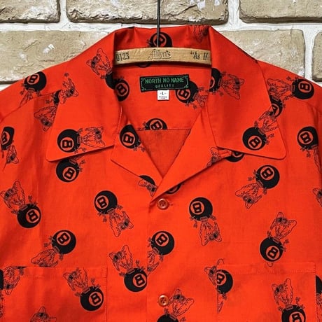 NorthNoName(ノースノーネーム)-NNN PATCH PATTERN 8BALL L/S SHIRT(ORANGE)