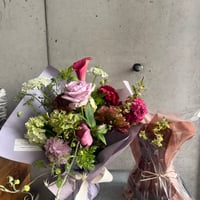 2026♡ThanksMom♡花びん【アーバンシェイプ】と花束のセット＜生花＞