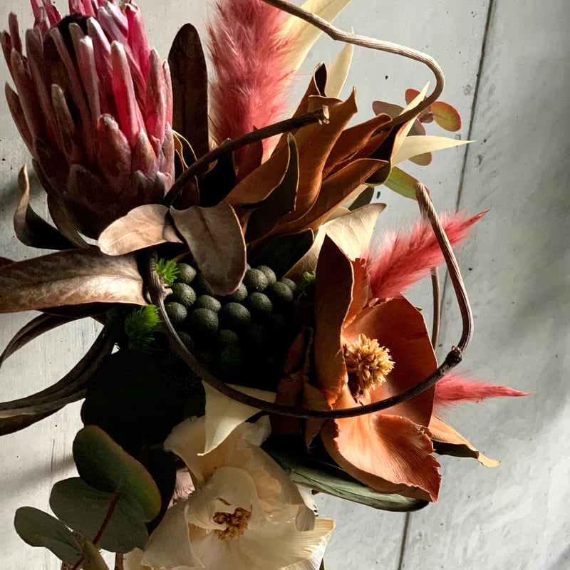 プロテアとフォルモーサのナチュラルスワッグブーケ　全長約80cm プロテアとフォルモーサのナチュラルスワッグブーケ 全長約80cm