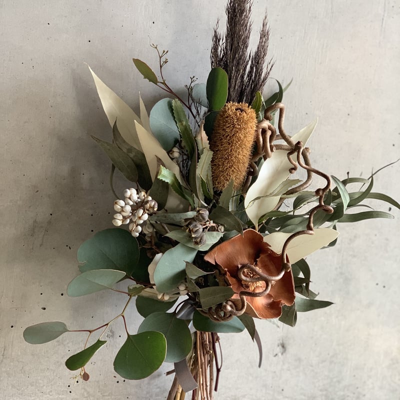 専用＊パンパス&プロテア　秋冬ドライフラワースワッグ 専用＊パンパス&プロテア 秋冬ドライフラワースワッグ プロテアと