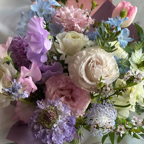 2026♡ThanksMom♡花びん【パルフェガラス】と花束のセット＜生花＞