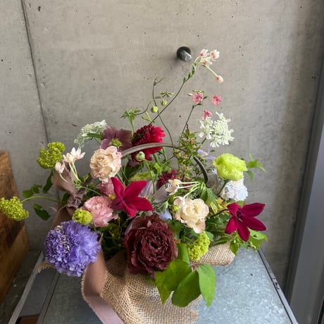 2026♡ThanksMom♡アンティークかごアレンジメント＜生花＞