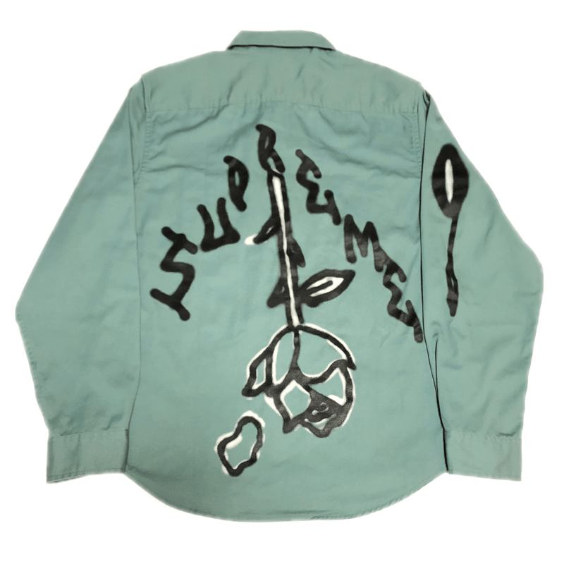 かいちゃん　18aw Supreme Rose Work Shirt M Supreme Rose L/S Work Shirt Khaki M 18AW 【中古】 |