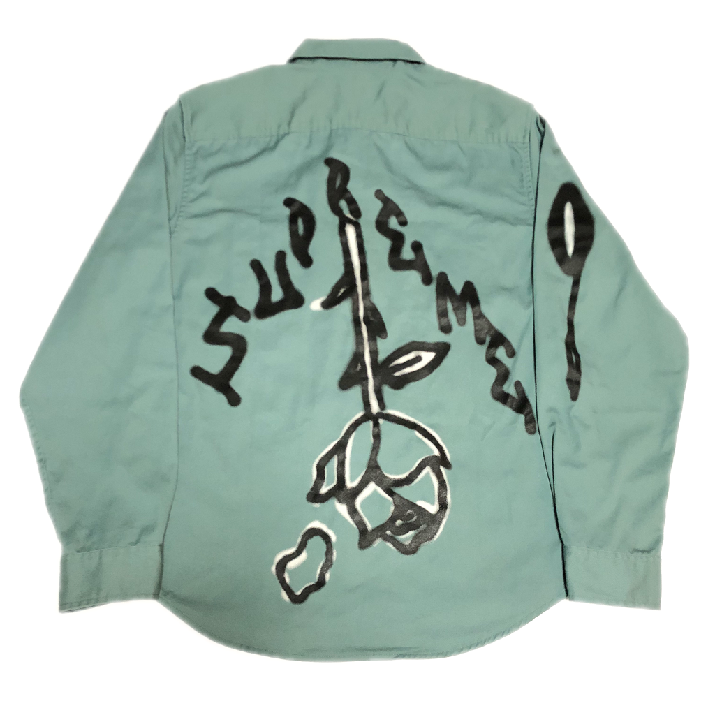 かいちゃん　18aw Supreme Rose Work Shirt M Supreme Rose L/S Work Shirt Khaki M 18AW 【中古】 |