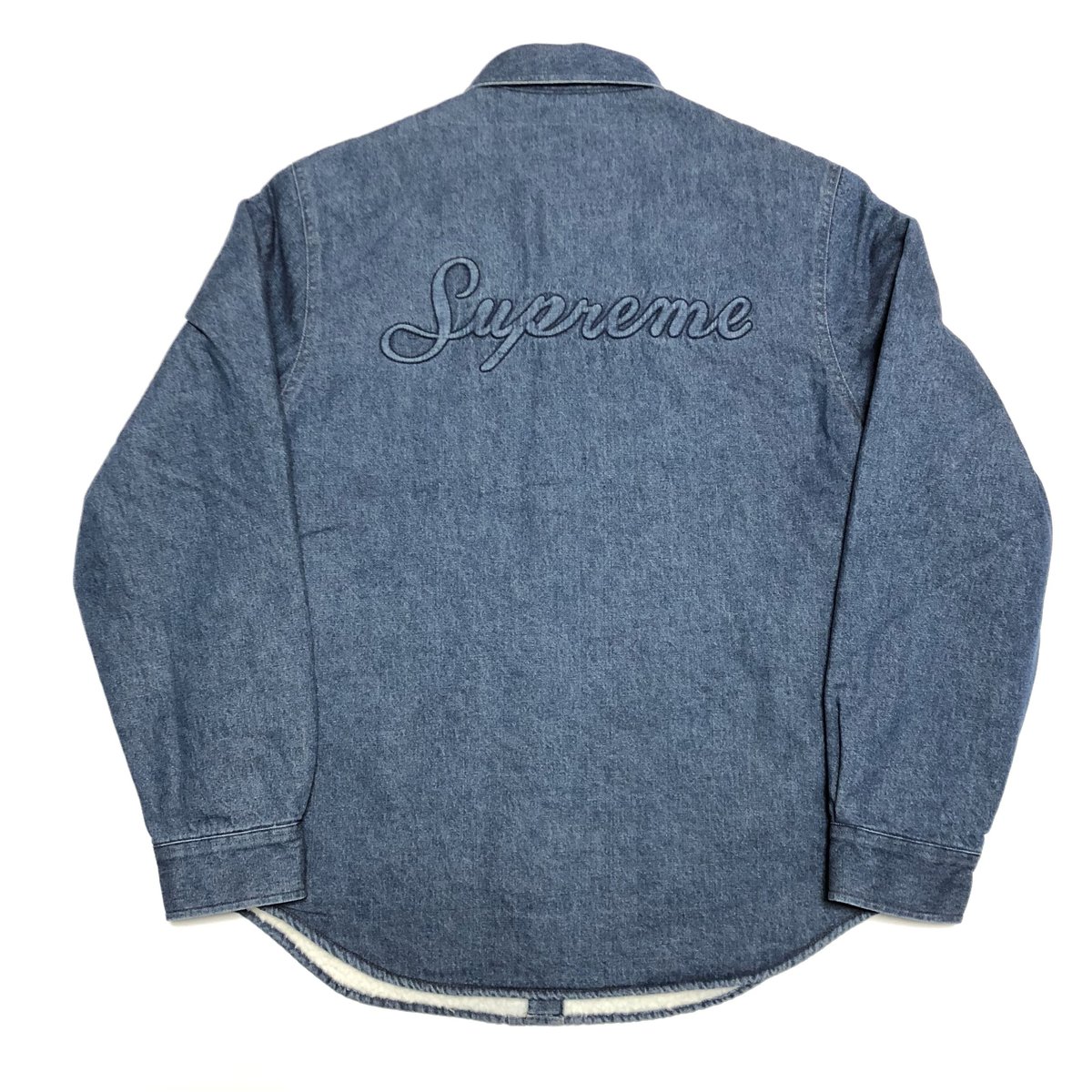 身幅59cm18FW M Supreme Sherpa Lined Denim Shirt