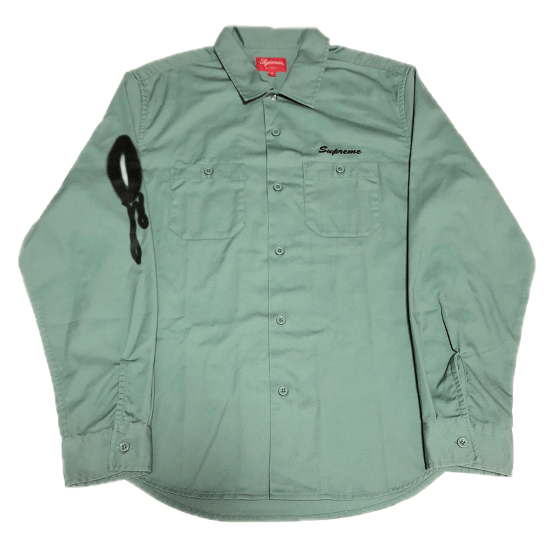 かいちゃん　18aw Supreme Rose Work Shirt M Supreme Rose L/S Work Shirt Khaki M 18AW 【中古】 |