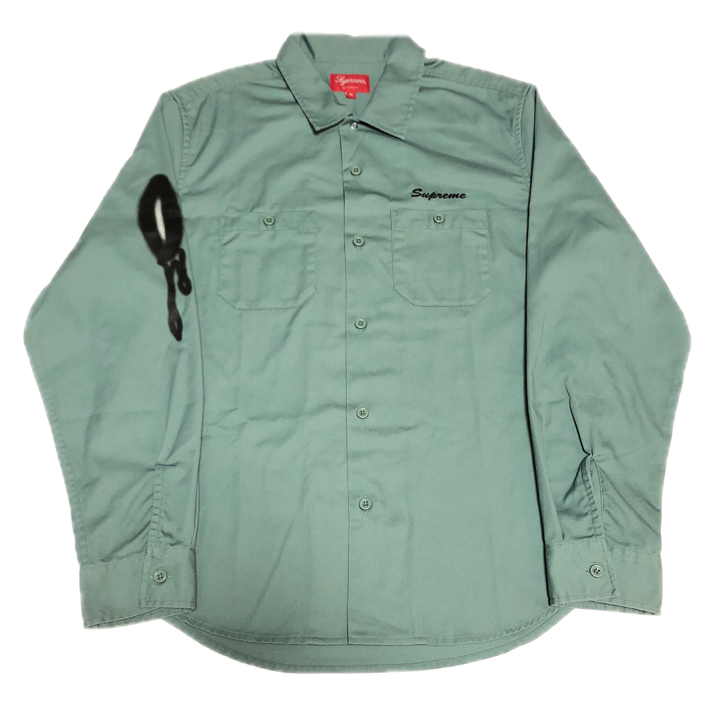かいちゃん 18aw Supreme Rose Work Shirt M Supreme Rose L/S Work Shirt Khaki M 18AW 【中古】 |