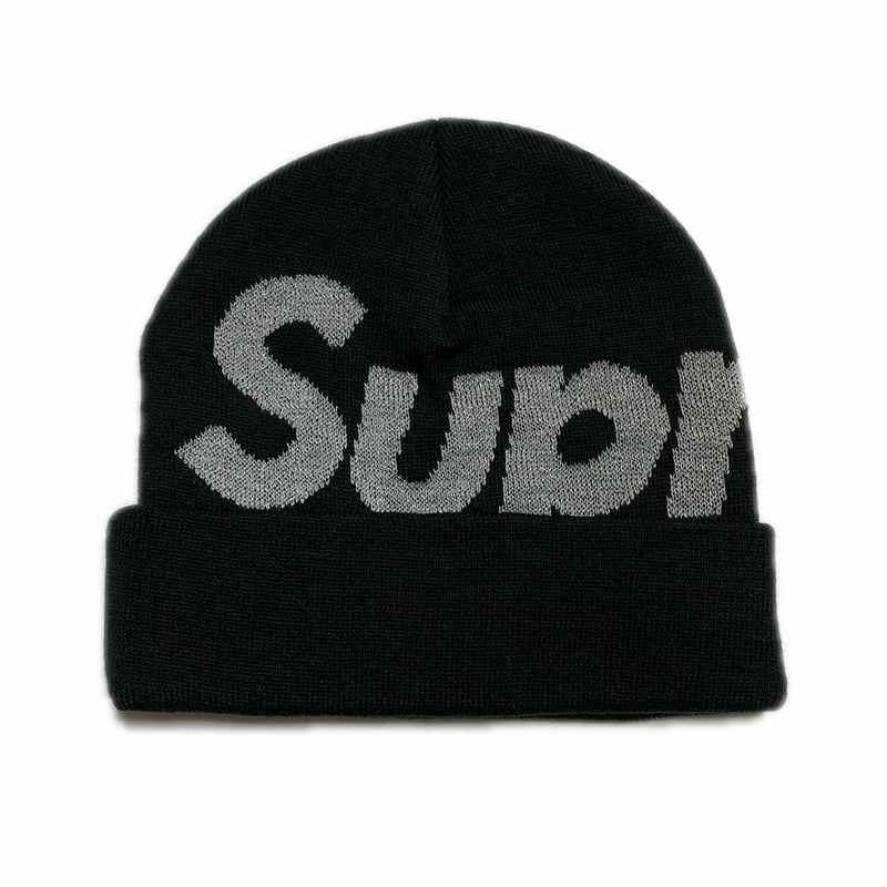 Supreme Reflective Big Logo Beanie Black 18AW そ