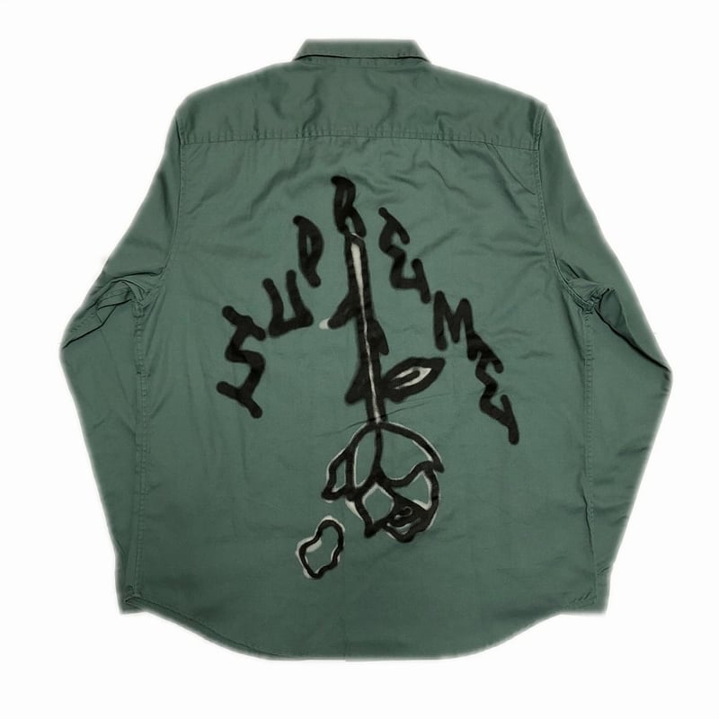 supreme rose work shirt supreme rose work shirt バラ 薔薇