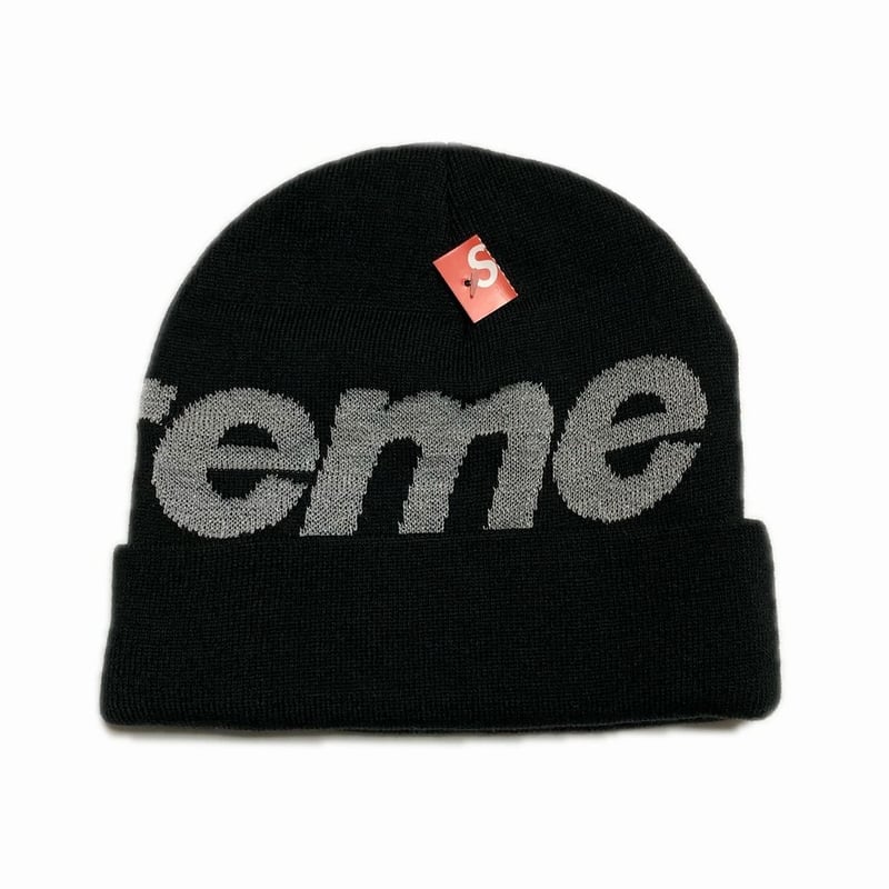 ニット帽/ビーニーSupreme Big Logo Beanie 黒 新品 - ニット帽/ビーニー