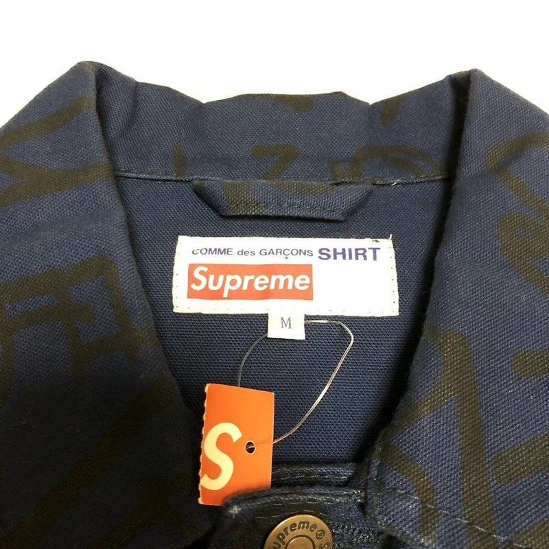 コットンキャンバスジャケット　コムデギャルソンシャツ×supreme Lサイズ コットンキャンバスジャケットコムデギャルソンシャツ×supreme L