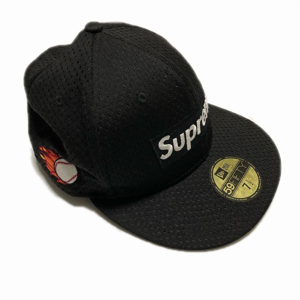 Supreme Mesh Box Logo New Era Black 7-1/2 18SS