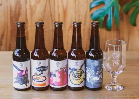KAMIYAMA BEER special selection & Original Glass（330mlボトル×5本+オリジナルグラスx1個）