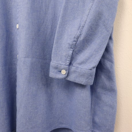 FIRMUM コットン 両面起毛 3/3ツイル プリーツシャツ A8-FR083SF