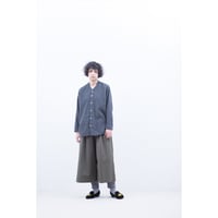 FIRMUM コットン 両面起毛 3/3ツイル ノーカラーシャツ A8-FR082SF