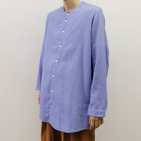 FIRMUM コットン 両面起毛 3/3ツイル プリーツシャツ A8-FR083SF