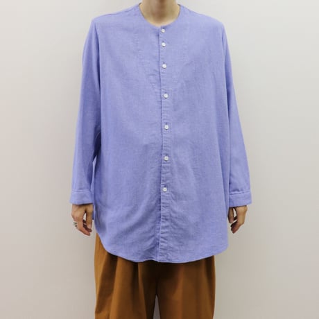 FIRMUM コットン 両面起毛 3/3ツイル プリーツシャツ A8-FR083SF