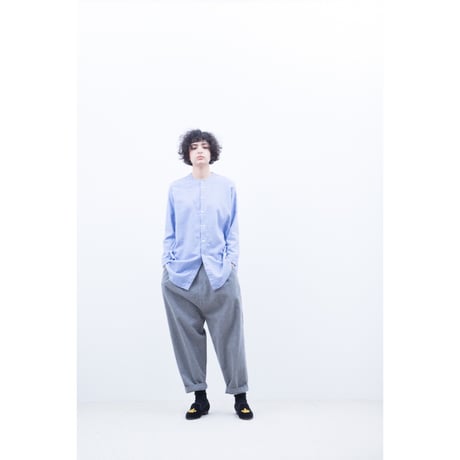 FIRMUM コットン 両面起毛 3/3ツイル プリーツシャツ A8-FR083SF