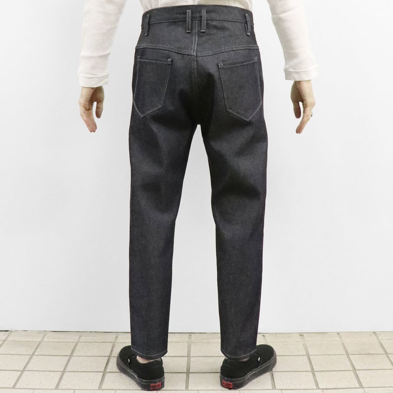 マディソンブルー テーパード デニム ロゴ セルビッチ インディゴ 02 M  