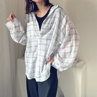 ガーゼ素材！シアーチェックシャツ