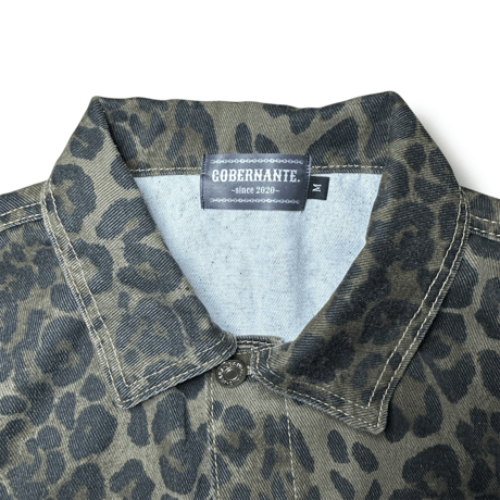 GOBERNANTE. LEOPARD DENIM JACKET